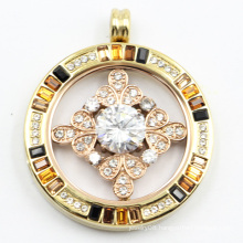 High-End Magnet Style 316L Surgical Stainless Steel Locket Pendant with Stones